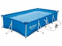 Bestway Pool Steel Pro Frame Pool-Set mit Filterpumpe, 400 x 211 x 81 cm, blau,...