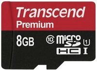 Transcend microSDHC-Karte 8GB Class 10 UHS-1 TS8GUSDCU1 Speicherkarte