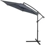 Kingsleeve Sonnenschirm, 300 cm Leichtg&auml;ngiges Kurbelsystem grau