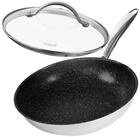 STONELINE Bratpfanne Edelstahl Pfanne 24 cm, mit Deckel, Edelstahl