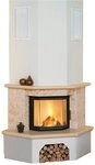 HARK Kaminbaus&auml;tze &raquo;Vermont echter Marmor classico-beige&laquo;, 8 kW, Zeitbrand,
