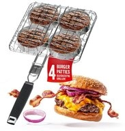 LANDMANN H&auml;hnchenbr&auml;ter LANDMANN Pure Grillbr&auml;ter 4 Hamburger, Edelstahl