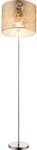 GLOBO LIGHTING Stehlampe AMY, ohne Leuchtmittel, Stehleuchte Nickel matt, Textil