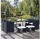Outsunny Sitzgruppe Mit Kissen 109 x 109 x 72 cm, (Gartenset, 9-tlg.,...