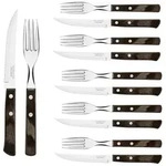Tramontina Steakbesteck Pizzabesteck, 12-tlg. Set - mit FSC Holzgriff (12-tlg),...