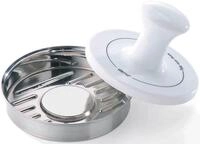 GEFU Burgerpresse SPARK, Edelstahl, Porzellan, Rillenoptik durch Stege im...