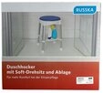 RUSSKA Dusch-Toilettenrollstuhl Russka Duschhocker mit Soft-Drehsitz und Ablage
