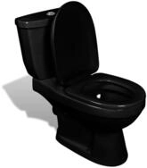 vidaXL Tiefsp&uuml;l-WC, Toilette mit Sp&uuml;lkasten Schwarz