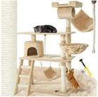 tectake Kratzbaum Katzenbaum Marcel 141 cm Diverse Farben - Beige, Vielseitig mit