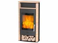 Fireplace Kaminofen Santiago Sandstein, 6,0 kW, Zeitbrand, Tee- und Holzfach