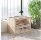 PawHut Kleintierk&auml;fig Hamsterk&auml;fig aus Holz, 2 Ebenen, aufklappbares Gitterdach