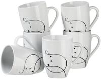 M&Auml;SER Becher Chanson, 6-tlg., Porzellan, 6-teilig, fantasievolles Dekor