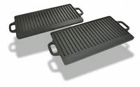 vidaXL Grillbesteck-Set 46 x 23 x 15 cm Grillplatte Wendeplatte 2 Stk Gusseisen...