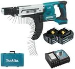 Makita Akku-Schnellbauschrauber Makita DFR750RTE Akku-Magazinschrauber 18 V /...