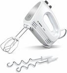 BOSCH Handmixer CleverMixx MFQ24200, Edelst. R&uuml;hrbesen/Knethaken, 4 Stufen,...