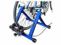 relaxdays Rollentrainer Fahrrad Rollentrainer mit 6 Gängen, Blau blau|schwarz