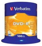 Verbatim DVD-Rohling 100 Verbatim Rohlinge DVD-R 4,7GB 16x Spindel