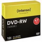 Intenso DVD-Rohling 10 Intenso Rohlinge DVD-RW 4,7GB 4x Slimcase