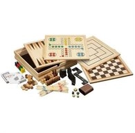 Philos Spielesammlung medium 3098, 10 Spielm&ouml;glichkeiten, Brettspiele, Holz