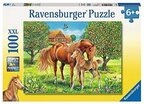 Ravensburger Puzzle Pferdegl&uuml;ck auf Wiese Puzzle 100 Teile, 100 Puzzleteile