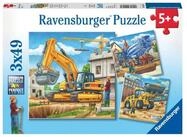 Ravensburger Puzzle Kinderpuzzle 3x49 Teile - Gro&szlig;e Baufahrzeuge, 49...