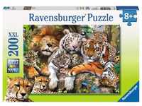 Ravensburger Puzzle Schmusende Raubkatzen Puzzle 200 Teile, 200 Puzzleteile