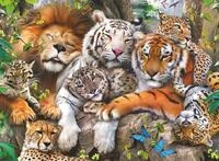 Ravensburger Puzzle Schmusende Raubkatzen Puzzle 200 Teile, 200 Puzzleteile