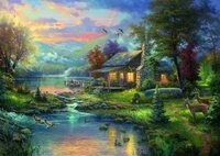 Schmidt Spiele Puzzle Thomas Kinkade, Im Naturparadies. Puzzle 1000 Teile, 1000