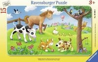 Ravensburger Puzzle Knuffige Tierfreunde. Rahmenpuzzle 15 Teile, 15 Puzzleteile