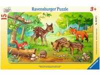 Ravensburger Puzzle Ravensburger Kinderpuzzle - 06376 Tierkinder des Waldes -