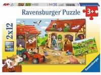Ravensburger Puzzle Fleißig auf dem Bauernhof. Puzzle 2 X 12 Teile, 12...