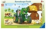 Ravensburger Puzzle Kinderpuzzle 15 Teile - Traktor auf dem Bauernhof,...