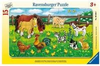 Ravensburger Puzzle Bauernhoftiere auf der Wiese. Rahmenpuzzle 15 Teile, 15