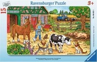 Ravensburger Puzzle Kinderpuzzle 15 Teile - Gl&uuml;ckliches Bauernhofleben,...