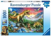 Ravensburger Puzzle Bei den Dinosauriern. Puzzle 100 Teile XXL, 100 Puzzleteile