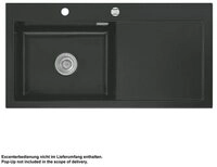 Systemceram K&uuml;chensp&uuml;le KeraDomo MERA 100 SL Becken links Handbedienung Nigra,