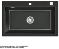 Systemceram K&uuml;chensp&uuml;le KeraDomo MERA 80 Handbedienung Nero, 80/510 cm