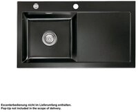 Systemceram K&uuml;chensp&uuml;le KeraDomo MERA 90 Becken links Handbedienung Nero,...