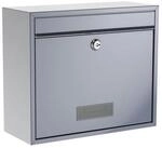 BASI Briefkasten Wandbriefkasten (Spar-Set, 1-St), silber, Einwurfklappe,