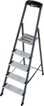 KRAUSE Stehleiter Securo, Alu eloxiert, 1x5 Stufen, Arbeitsh&ouml;he ca. 305 cm