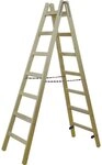 KRAUSE Doppelleiter Stabilo Sprossen-Doppelleiter Holz 2 x 7 Sprossen