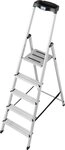 KRAUSE Stehleiter Safety, Aluminium, 1x5 Stufen, Arbeitsh&ouml;he ca. 305 cm