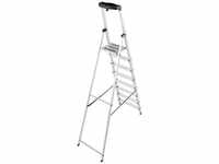 KRAUSE Stehleiter Safety, Aluminium, 1x8 Stufen, Arbeitshöhe ca. 370 cm