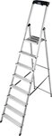 KRAUSE Stehleiter Safety, Aluminium, 1x8 Stufen, Arbeitsh&ouml;he ca. 370 cm