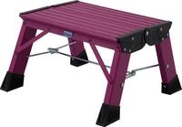 KRAUSE Trittleiter Treppy Plusline pink, Aluminium, 1x1 Stufen, Arbeitsh&ouml;he...