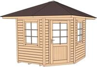 weka Gartenhaus 149 5-Eck Gr.2, 28 mm, BxT: 380x380 cm