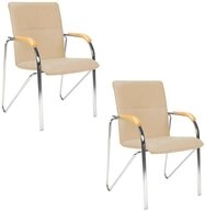 Nowy Styl Besucherstuhl 2 Besucherst&uuml;hle Stapelstuhl SAMBA beige