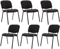 CLP Besucherstuhl Ken Stoff (6er Set, 6 St), stapelbar, robustes Metall