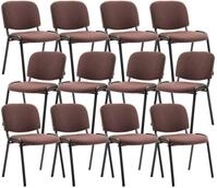 CLP Besucherstuhl Ken Stoff (12er Set, 12 St), stapelbar und gepolstert