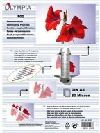 OLYMPIA OFFICE Prospekth&uuml;lle Laminierfolien-Set 80 Mikron DIN A5 100 St&uuml;ck,...